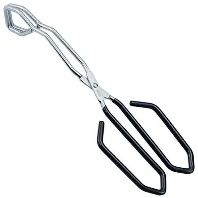 Stainless Steel Scissor Tongs With Black Handle 11inch Heavy Duty Wire Tongs • $14.21