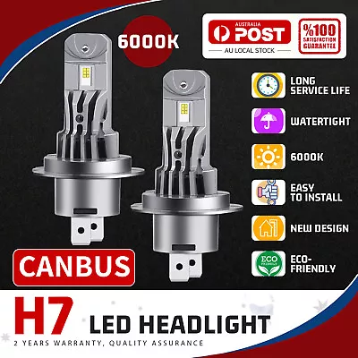 MODIGT 6000K LED Headlight Bulbs Globes H7 For Ford Territory Turbo SUV 2006-2 • $53.89