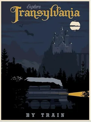 $9.99 • Buy  Explore Transylvania By Train Retro Travel Ad Art Print Poster. Dracula