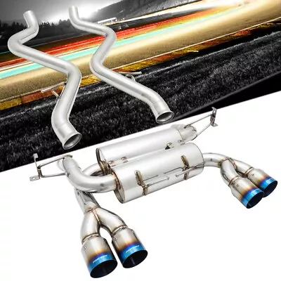 Megan ABE Exhaust System Dual Quad Blue Titanium Tip For 08-13 BMW M3 E92 Coupe • $667.55