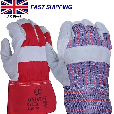 UCi Canadian Rigger Leather Gloves Gardening Building & Construction Work Glove • £3.99