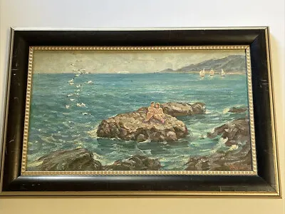 Vintage Painting Island Coastal Beach Landscape Listed Impressionism Russian • $1500