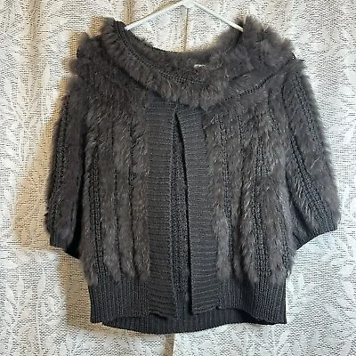 Radzoli Rabbit Fur Cardigan Shrug Brown Size Large • $20