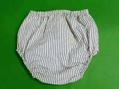 Cuvver-Ups By Cutler Blue And White Pinstriped Size Small Plastic Pants Vintage  • $12.99