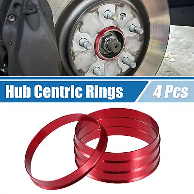 4 Pcs Car Hub Centric Rings OD 65.1mm To 63.4mm Wheel Bore Center Spacer Red • $18.99