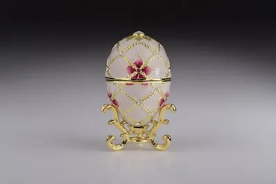 Keren Kopal  Faberge Egg & Harp Trinket Box Hand Made With Austrian Crystals • $178