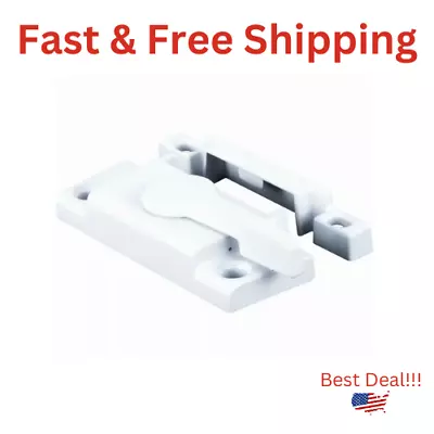 Window Sash Lock Latch White Vertical Single Double Hung Vinyl Durable Hardware • $10.99