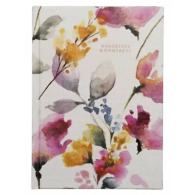 WHSmith Fleur Watercolour Floral Linen A5 Address Book • £8.09
