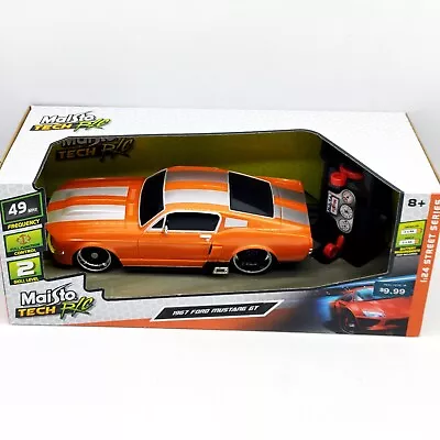 Maisto Tech R/C 1967 Ford Mustang GT Orange Silver Stripes 1:24 49MHZ  • $15.98