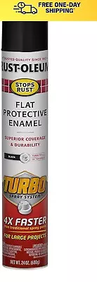 Rust-Oleum 376298 Stops Rust Turbo Spray System Spray Paint 24 Oz Flat Black • $22.99