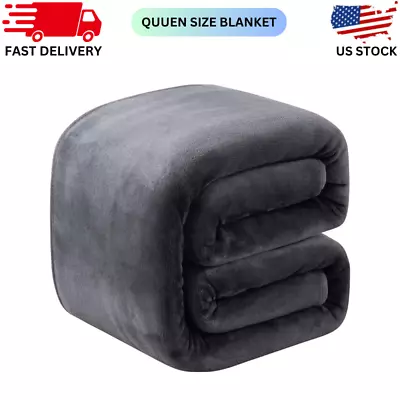 Thick Heavy Winter Warm Soft Mink Queen Size Fleece Blanket - 90  X 90  • $25.89