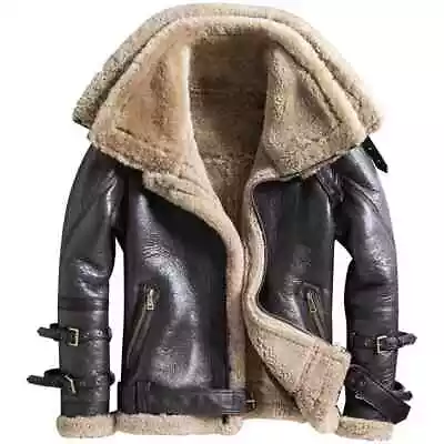 $129.99 • Buy Women's Aviator RAF Bomber Flying Leather Jacket Double Collar Shearling Coat