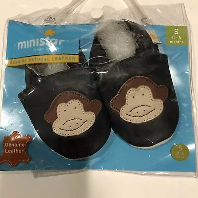 $9.95 • Buy Ministar Design By Bobux Infants Monkey Leather Shoes 0-6 Months New