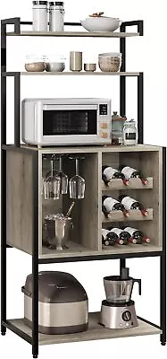 Bakers Rack With Power Outlets 5-Tier Microwave Oven Stand With Drawer • $116.14