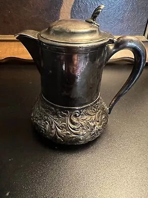 Quadruple Silver Plated  Co Tea Pot Coffee Server With Lid  1900 Floral Design • $24.99