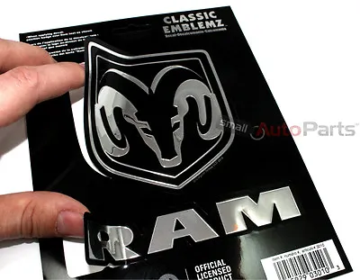 Dodge Ram Logo Chrome Vinyl Emblem Car Truck Hood/rear/trunk/dash Decal Sticker • $10.95