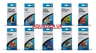 Seachem Multi Test Kits Marine Aquarium Fish Tank Reef Freshwater Kit 75 Tests • £17.94