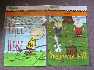 Snoopy & The Peanuts Gang Fall/Autumn Mini Garden Flag CHOOSE 1 • $15.99