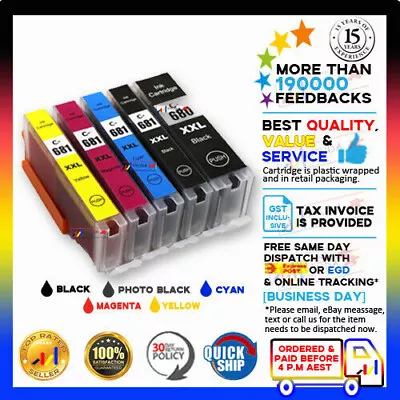 5x NoN-OEM Ink Cartridges PGI680 CLI681 XXL For TS6360ATS7660ATR7660ATR8660A • $31.50