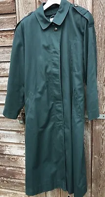 Vintage Raven Macintosh Coat Bottle Green 16 Used Belt Button In Lining. • £18.50