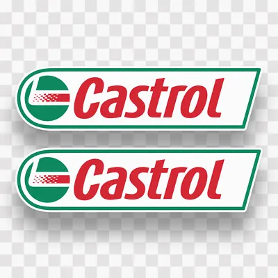 (2) Castrol Sticker Decal Vinyl Racing Oil Motor Vintage Truck Window PREMIUM • $6.63