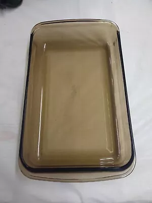 Vintage PYREX Corning UK Amber Baking Dish #232 28x18x4 Cm Oven Microwave • $19.99