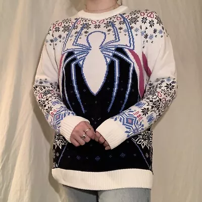 $49.99 • Buy SPIDER-MAN Ghost Of Multiverse Present Ugly Christmas Sweater/Jumper Medium