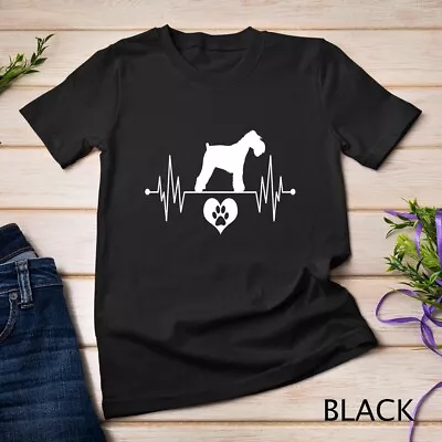 Miniature Schnauzer Dog Heartbeat ECG Love Paw Heart Unisex T-shirt • $16.99