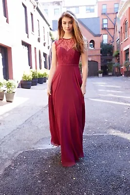 HAYLEY PAIGE OCCASION Style 5812 Bridesmaid Gown Burgundy • $260