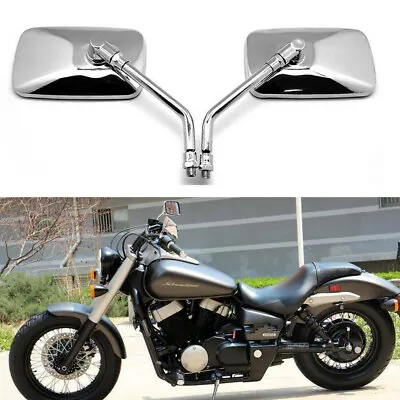 Chrome 10MM Rearview Side Mirrors For Harley Kawasaki Suzuki Honda Motorcycle US • $23.29