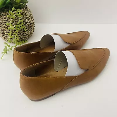 MADEWELL The Frances Skimmer Slip On Loafers Tan Brown Leather Women's Size 7 • $35.19