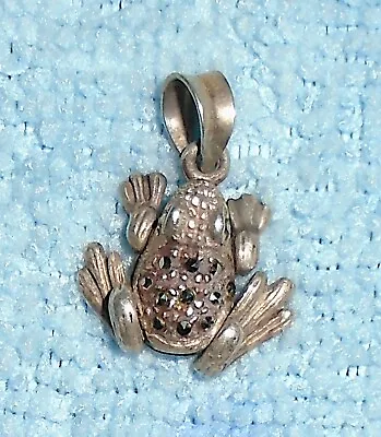 Vintage Silver And Marcasite Frog Pendant/Charm- Mid Century Excellent Cond. F/S • $19.95