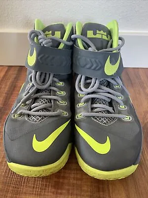 Nike Zoom Soldier VIII Lebron Magnet Gray Volt Sneakers 653641-070 Men Size 9 • $48.39