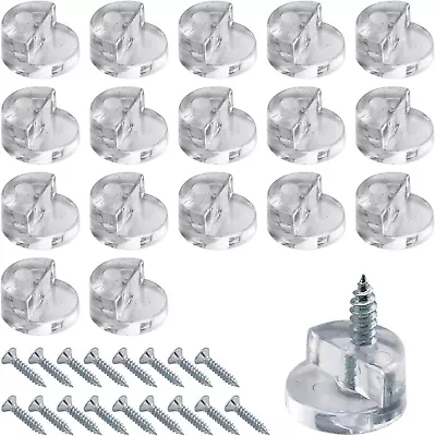 18Pcs Glass Retainer Clips Kit Clear Plastic Cabinet Door Clips Mirrors Holder W • £14.17