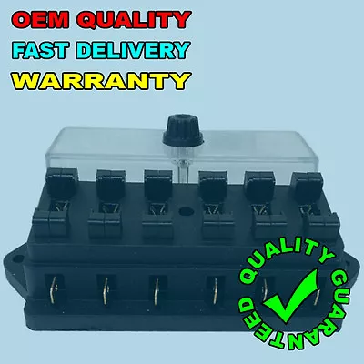 £5.50 • Buy New 6 Way Universal Standard 12v 12 Volt Atc Blade Fuse Box Clear Classic Car