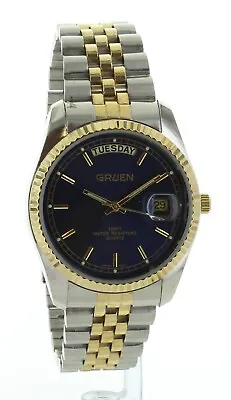 NIB New Old Stock Men’s Gruen Presidential Dress Watch Two Tone Day And Date • $126