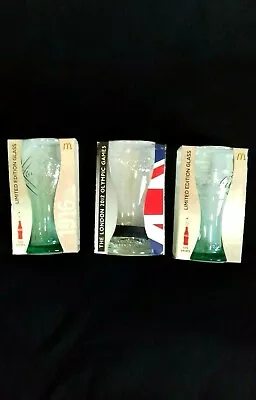 Coca Cola Limited Edition McDonalds Glasses 1916 & 1955 + 1 Olympic Glass Unused • £7.50