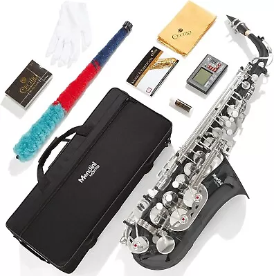 Mendini By Cecilio Eb Alto Saxophone - Nickel & Blck E Flat Musical Instruments • $194.99