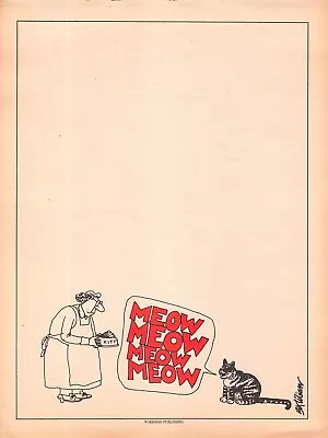 Vintage B. KLIBAN  Meow Cat Note Pad Page (Single) Workman Publishing 8.25x11 • $12.99