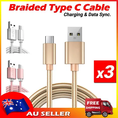 $6.39 • Buy Braided USB To Type C Charger Cable Charging Data Cord For IPhone 15 Samsung 1M