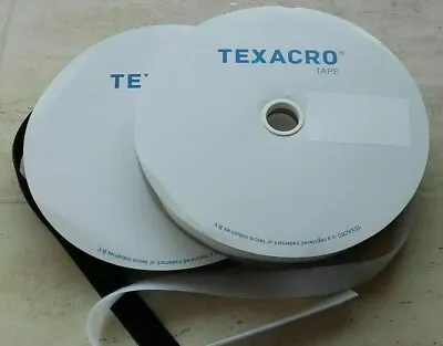 20mm 3/4  White / Black Hook Or Loop Texacro® Brand By Velcro Companies Sew On  • £13.99
