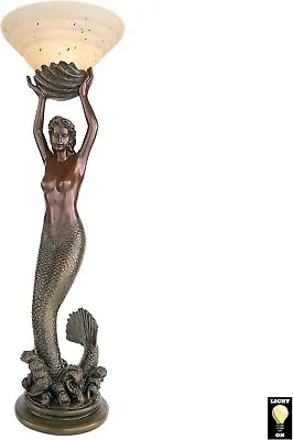 Katlot The The Goddess Offering Mermaid Sculptural Table Lamp Verdigris • $461.57