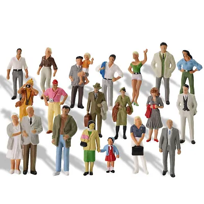 20pcs Model Trains O Scale Painted Figures 1:43 Scale Standing People P4309 • $14.99