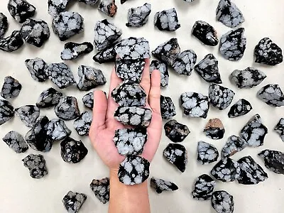 Raw Snowflake Obsidian Crystal Stones Bulk Rough Minerals Gemstones Healing Rock • $6.95