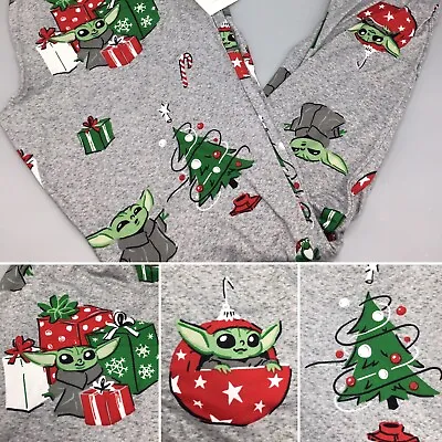 Star Wars Slumber Christmas Tree Baby Yoda Pajama Pants Jogger Munki S M L XL • $30.68