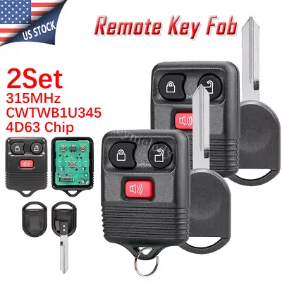 2 For 2010 2009 2008 Ford F150 F250 F350 F450 Keyless Entry Remote Fob + Car Key • $12.79