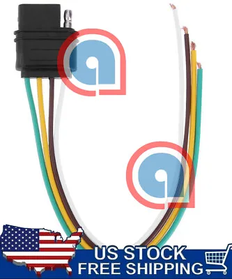 4-Way Flat 4 Pin 1 Feet/12 In Trailer Light Wiring Harness Female Plug Connector • $6.90