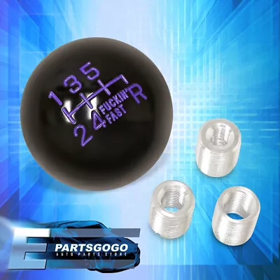 For Ford Manual M/T Round Ball Type Gear Lever Shift Knob Threaded Black Purple • $11.99