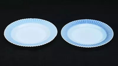 MacBeth Evans Petalware Monax Milk Glass White Dinner 9” Plates - Set Of 2 • $22.95