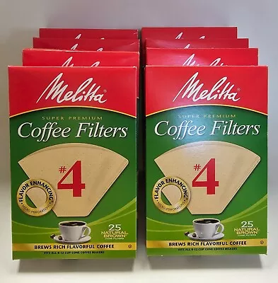 Melitta #4 Cone Coffee Filter Natural Brown 25 Count X 8 Pk (Total 200 Count) • $12.23